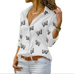 Chiffon Multi Color Button Up Blouse