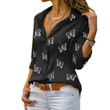 Chiffon Multi Color Button Up Blouse