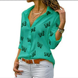 Chiffon Multi Color Button Up Blouse