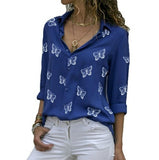Chiffon Multi Color Button Up Blouse