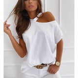 Off The Shoulder Faith Print T-Shirt