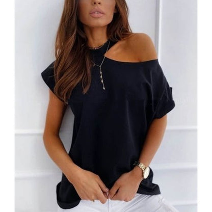 Off The Shoulder Faith Print T-Shirt