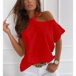 Off The Shoulder Faith Print T-Shirt