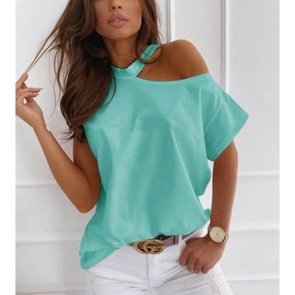 Off The Shoulder Faith Print T-Shirt