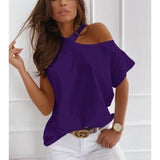 Off The Shoulder Faith Print T-Shirt