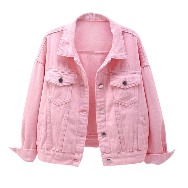 Casual Solid Color Denim Jacket