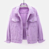 Casual Solid Color Denim Jacket