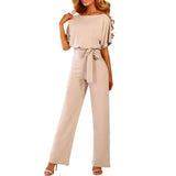 Solid Color Short Sleeve Romper
