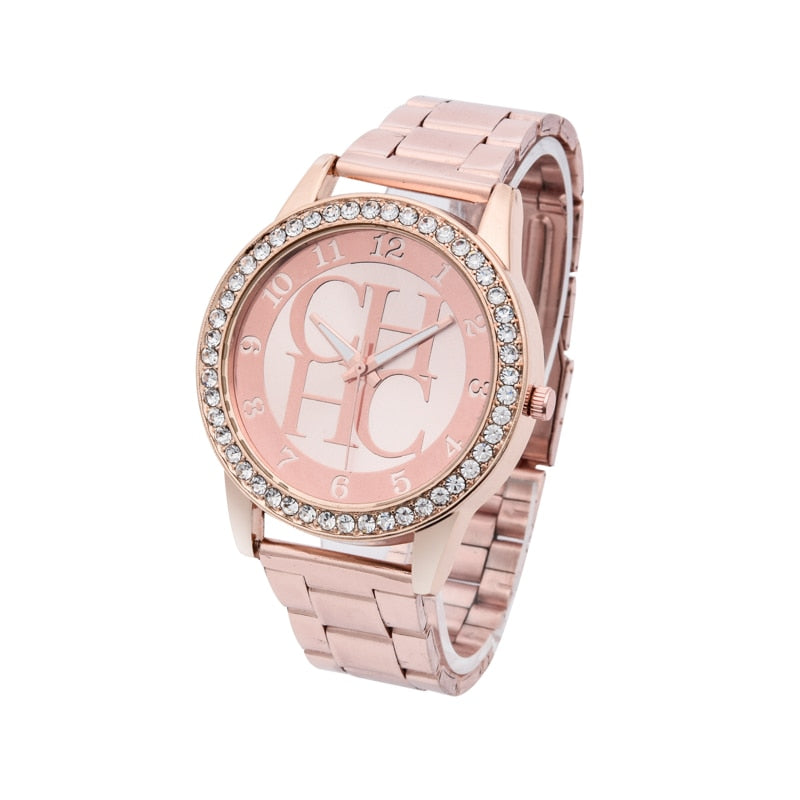 Steel Quartz Rhinestone Watch
