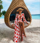 Leaf Print Bikini Beach Cover Up