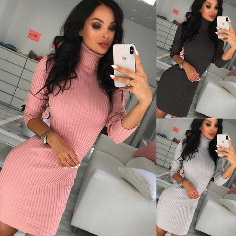 Turtleneck Sweater Dress