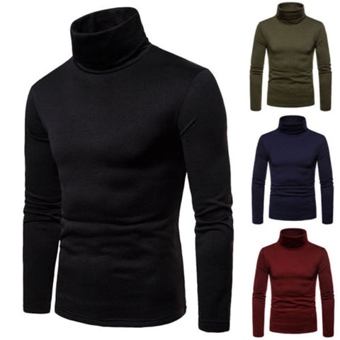 Men's Sweaters Winter  Turtleneck Long Sleeve Plain