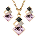 Crystal Necklace And Earrings Set