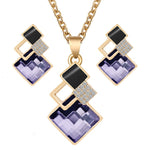 Crystal Necklace And Earrings Set