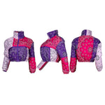 Casual Bandana Print Long Sleeve Bubble Jacket