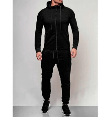 Solid Cotton Athletic Jogging Suit