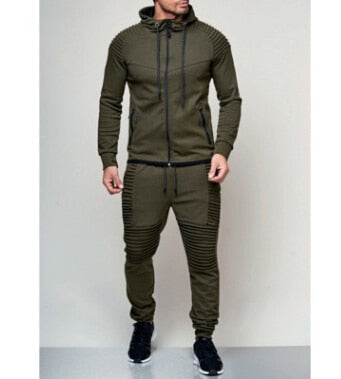 Solid Cotton Athletic Jogging Suit
