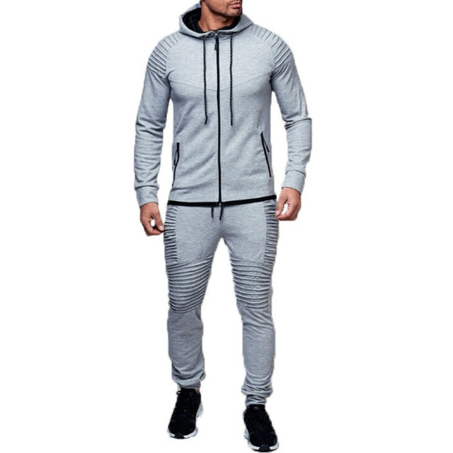 Solid Cotton Athletic Jogging Suit