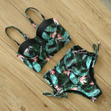 High Waist Strappy Push Up Bikini