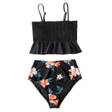 Smock Ruffle High-Waist Bikini
