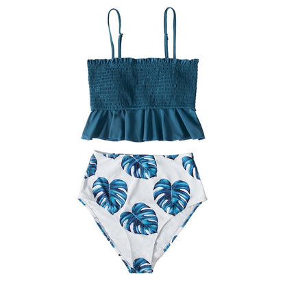 Smock Ruffle High-Waist Bikini