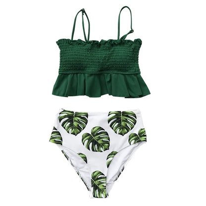 Smock Ruffle High-Waist Bikini