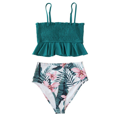Smock Ruffle High-Waist Bikini