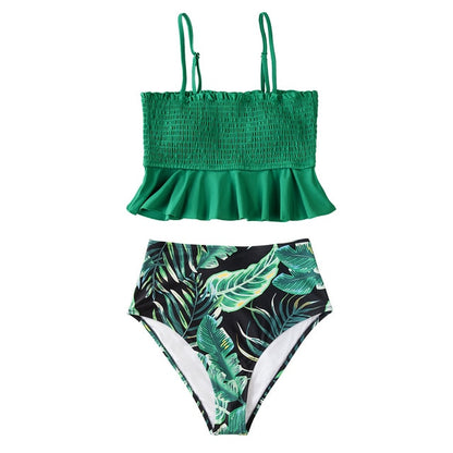 Smock Ruffle High-Waist Bikini