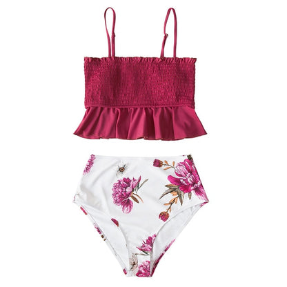 Smock Ruffle High-Waist Bikini