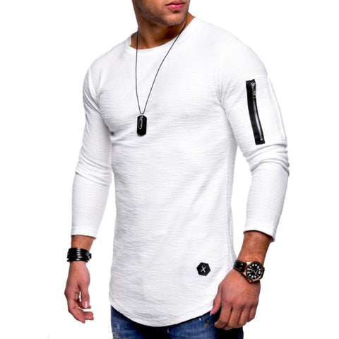 Long-Sleeve Solid Color T-Shirt