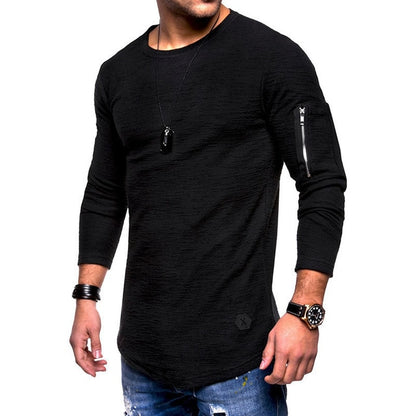 Long-Sleeve Solid Color T-Shirt