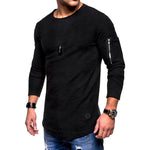Long-Sleeve Solid Color T-Shirt