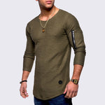 Long-Sleeve Solid Color T-Shirt