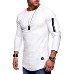 Long-Sleeve Solid Color T-Shirt