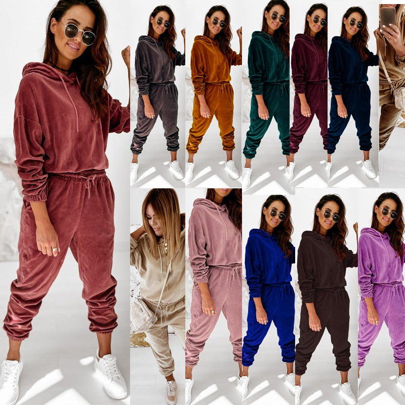Loose Fit Velvet Jogging Suit
