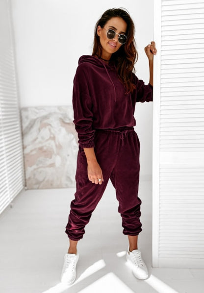 Loose Fit Velvet Jogging Suit