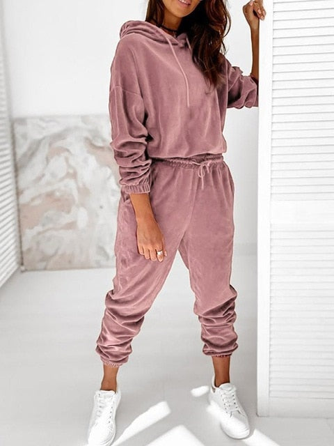 Loose Fit Velvet Jogging Suit