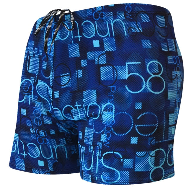 Multi-Print Boxer Swimming Trunks