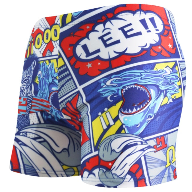 Multi-Print Boxer Swimming Trunks