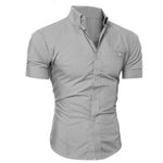 Solid Color Button Down Short Sleeve Shirt