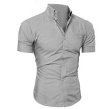 Solid Color Button Down Short Sleeve Shirt