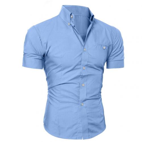 Solid Color Button Down Short Sleeve Shirt