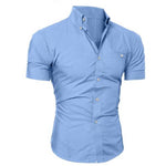 Solid Color Button Down Short Sleeve Shirt