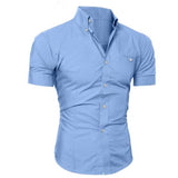 Solid Color Button Down Short Sleeve Shirt