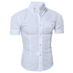 Solid Color Button Down Short Sleeve Shirt
