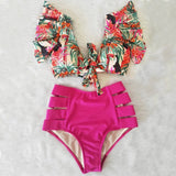 High Waist Women's Ruffle Bikini Swimwear