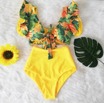 High Waist Women's Ruffle Bikini Swimwear