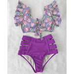 High Waist Women's Ruffle Bikini Swimwear