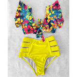 High Waist Women's Ruffle Bikini Swimwear