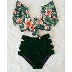 High Waist Women's Ruffle Bikini Swimwear